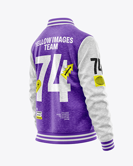 Melange Women&#039;s Varsity Bomber Jacket Mockup