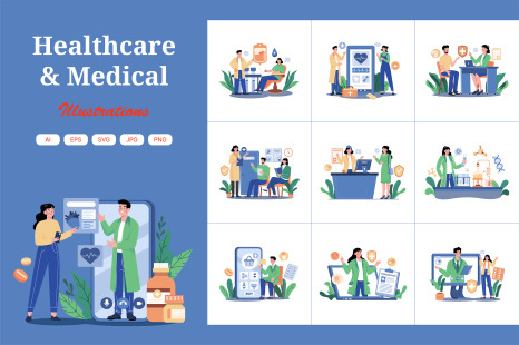 M691_Healthcare &amp; Medical Illustration Pack