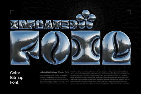 Inflated Foil - Color Bitmap Font