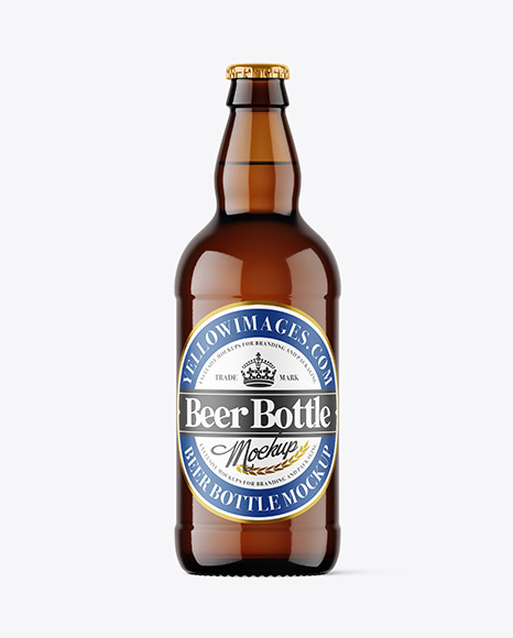 Amber Glass Beer Bottle Mockup