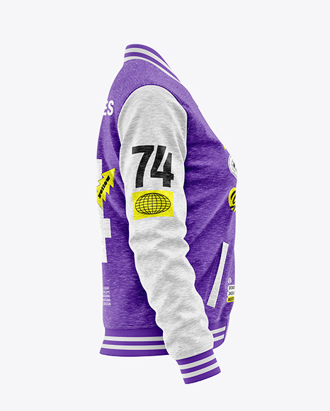 Melange Women&#039;s Varsity Bomber Jacket Mockup