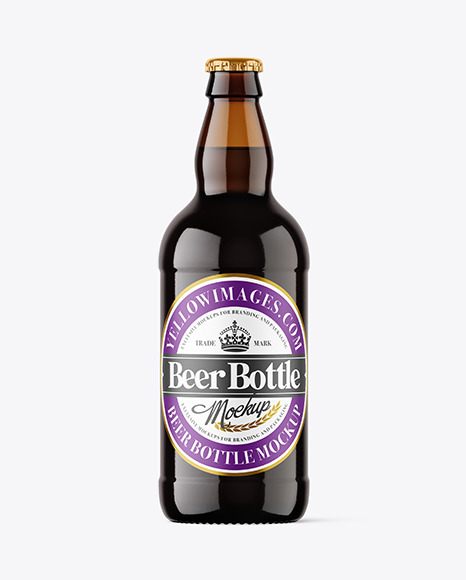 Amber Glass Beer Bottle Mockup