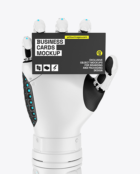 Robot Hand With Card Mockup