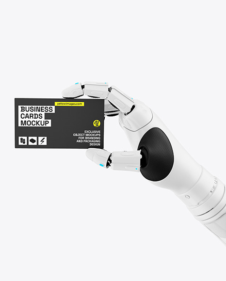 Robot Hand With Card Mockup