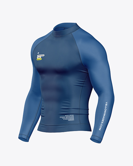 Long Sleeve Compression T-Shirt Mockup - Half Side View