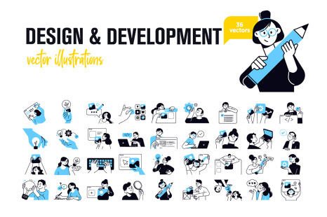 Design and development concept illustrations