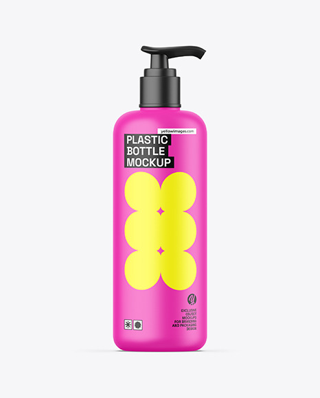 Matte Plastic Bottle w/ Pump Mockup
