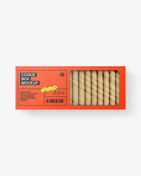 Kraft Box with Cookies Mockup