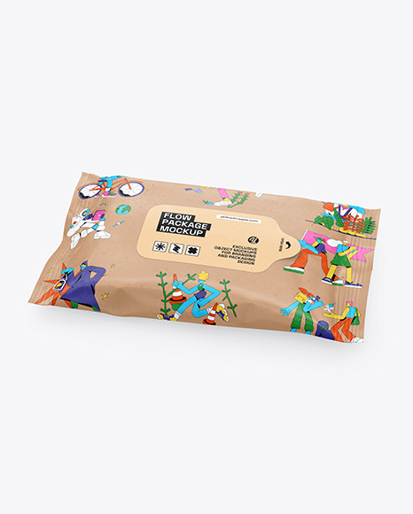 Kraft Wet Wipes Package Mockup