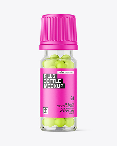 10ml Clear Pills Bottle Mockup