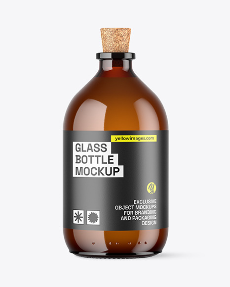 Amber Glass Balsam Bottle Mockup