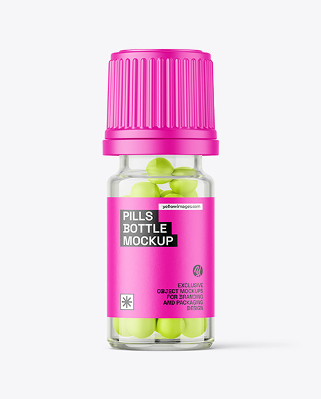 5ml Clear Pills Bottle Mockup