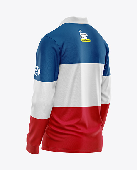 Men&#039;s Long Sleeve Polo Shirt Mockup