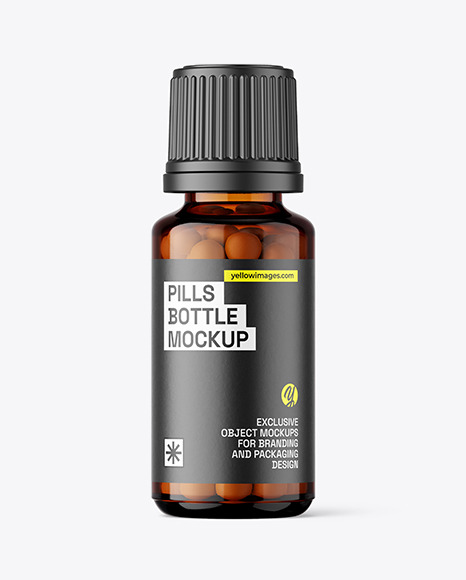 15ml Amber Pills Bottle Mockup