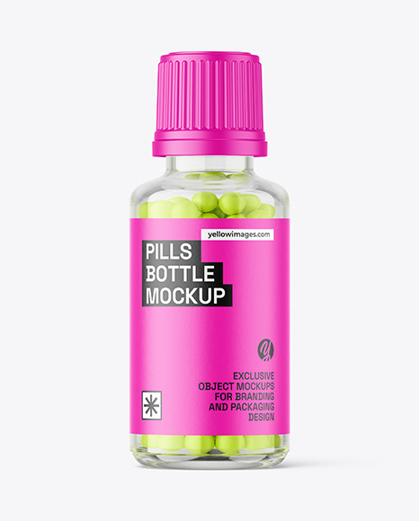30ml Clear Pills Bottle Mockup