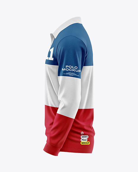 Men&#039;s Long Sleeve Polo Shirt Mockup