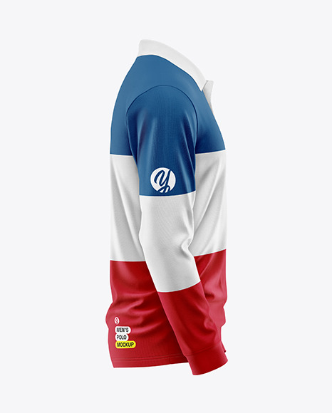 Men&#039;s Long Sleeve Polo Shirt Mockup