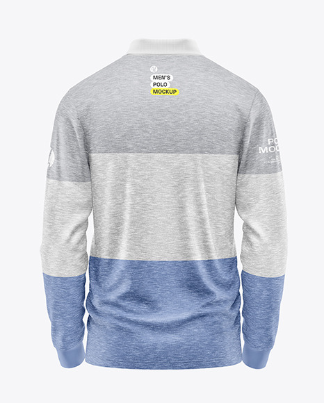 Men&#039;s Long Sleeve Polo Shirt Mockup