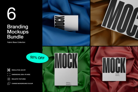 Branding Mockup Bundle &#039;Cloth&#039; - 6 Stationery Mockups