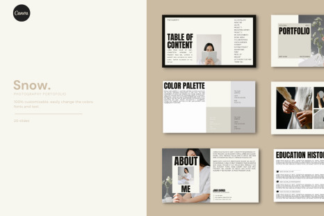 Snow - Canva Portfolio | Photography Presentation Template