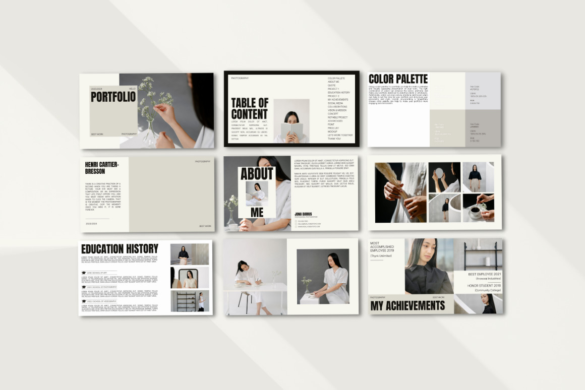 Snow Canva Portfolio Photography Presentation Template On Yellow   2612332 Full 