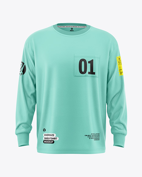 Men&#039;s Oversize Sweatshirt Mockup - Front View
