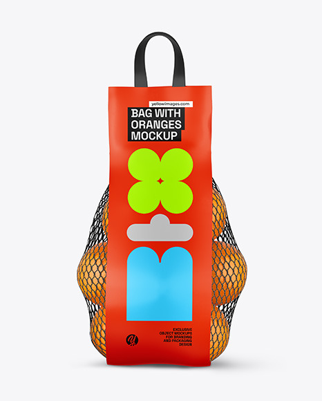 Bag with Oranges Mockup