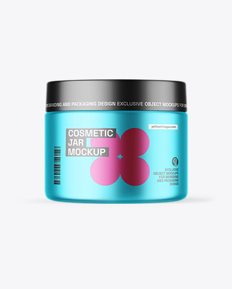 Matte Metallic Cosmetic Jar Mockup