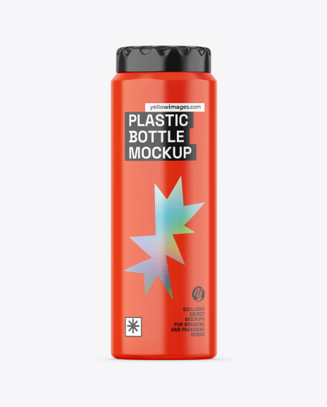 Glossy Plastic Bottle Mockup