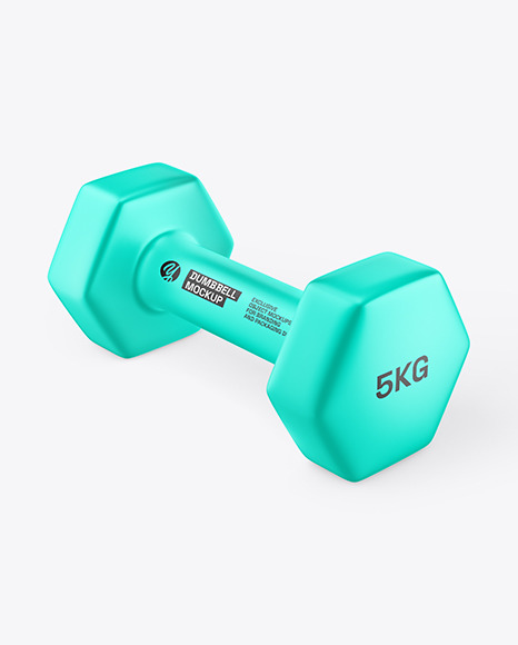 Metallic Dumbbell Mockup