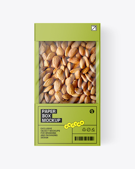 Carton Box With Almond Nuts Mockup
