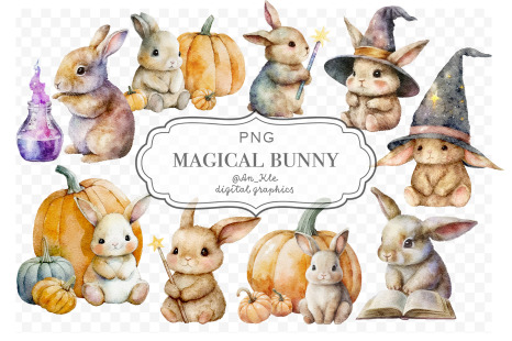 Magical bunny clipart