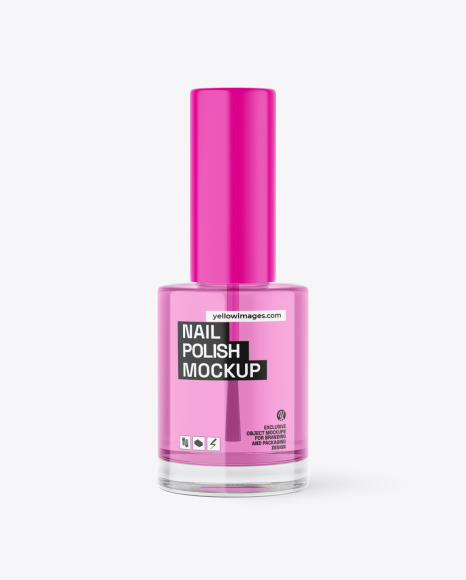 Clear Glass Nail Polish Bottle Mockup