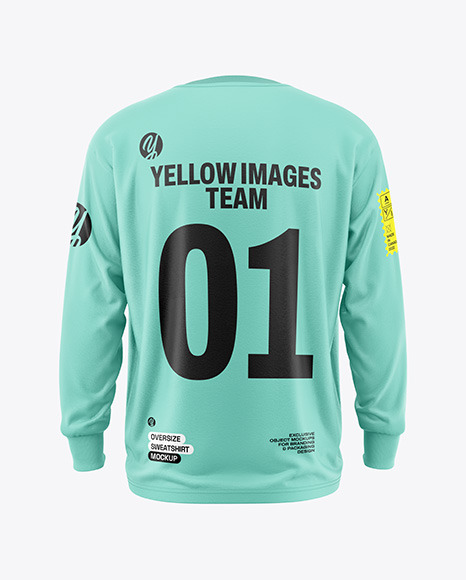Men&#039;s Oversize Sweatshirt Mockup - Back View