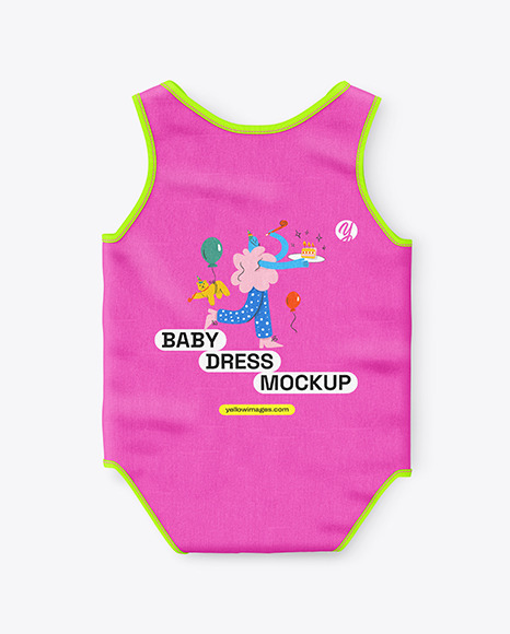 Baby Body Suit Mockup - Back View