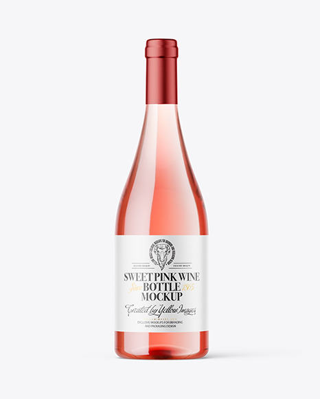 Clear Glass Pink Wine Mockup