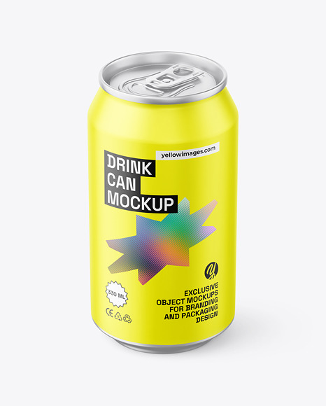 Matte Aluminium Drink Can Mockup