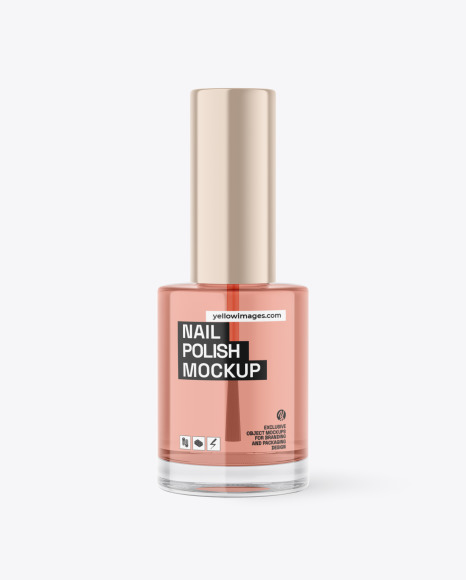 Clear Glass Nail Polish Bottle Mockup