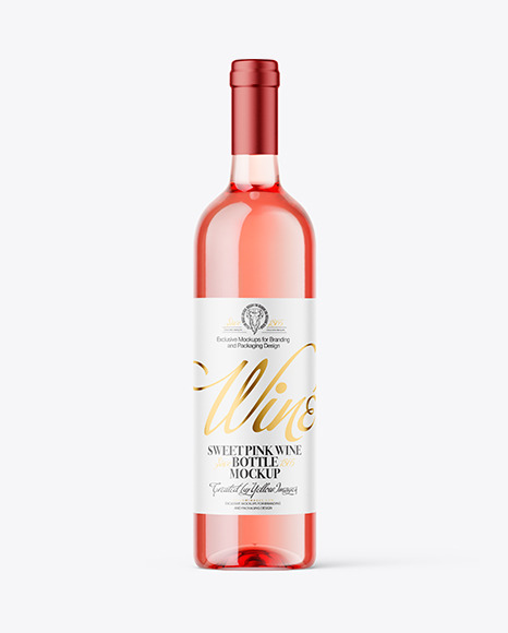 Clear Glass Pink Wine Mockup