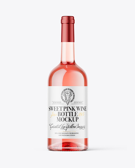 Clear Glass Pink Wine Mockup