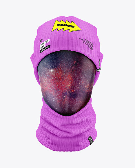 Winter Hat &amp; Buff Mockup - Front View