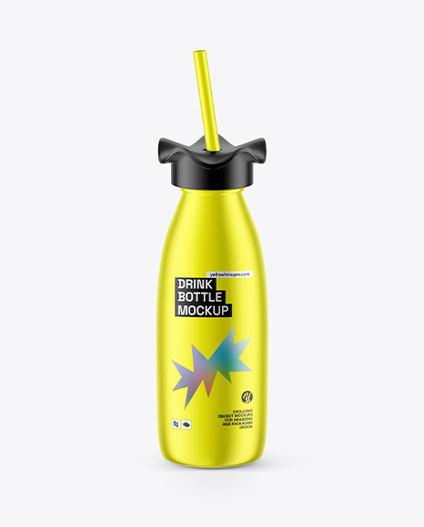 Metallized Drink Bottle Mockup