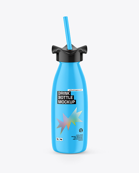 Glossy Drink Bottle Mockup