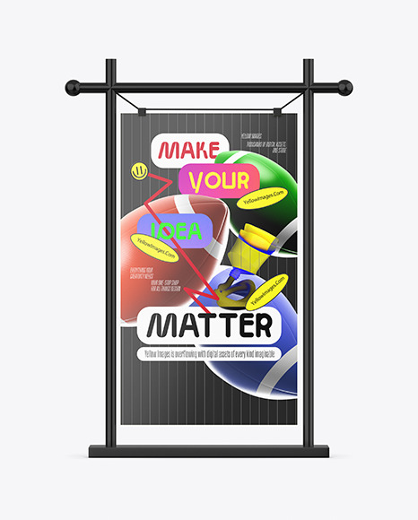 Stand w/ Poster Mockup