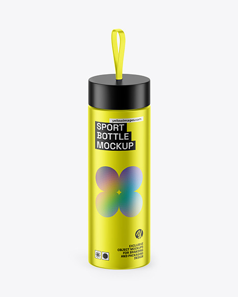 Metallized Sport Bottle Mockup