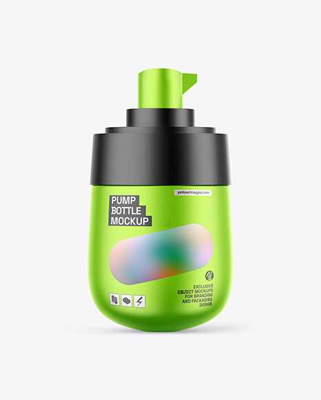 Metallic Pump Bottle Mockup