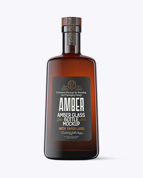 Amber Glass Bottle Mockup