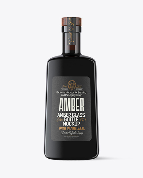 Amber Glass Bottle Mockup