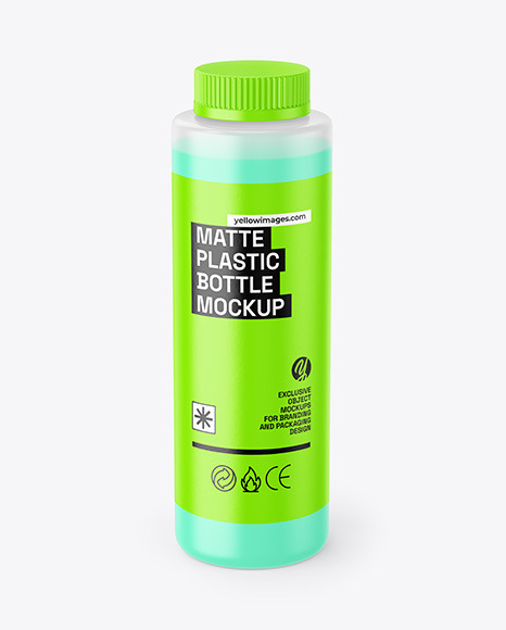 Transparent Plastic Bottle Mockup - Half Side View