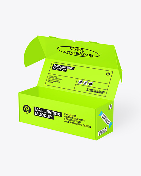 Opened Mailing Box Mockup